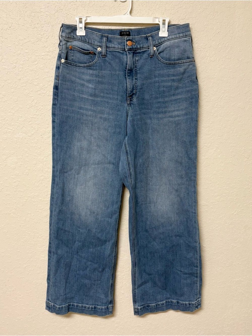 J. Crew Jeans Classic Wide Leg Stretch Light Wash Blue Denim Size 30